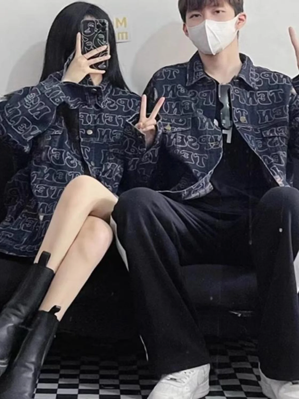 

Американская джинсовая куртка свободного кроя в стиле High Street, винтажная рабочая куртка для пар, молодежная трендовая куртка для активного отдыха, осенняя одежда