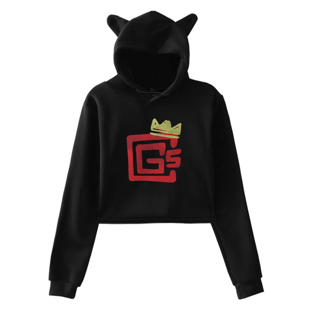 CG5 Lonely King Merch Pullover Young Youtuber Cat Ears Hoodie Long Sleeve Sweatshirts Female Crop Top Women's Clothes