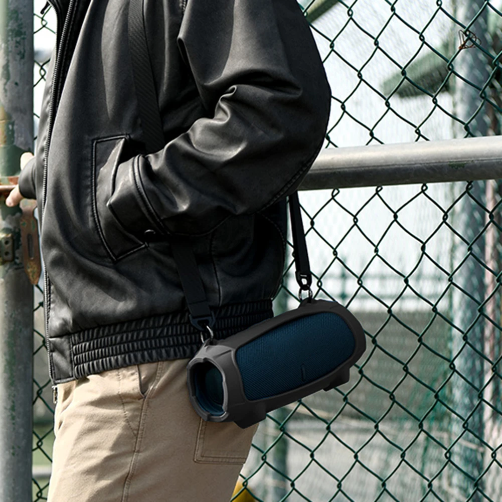 حافظة مكبر صوت متوافقة مع البلوتوث مع حزام من السيليكون المقاوم للماء لملحقات سماعات JBL Charge 5 #3