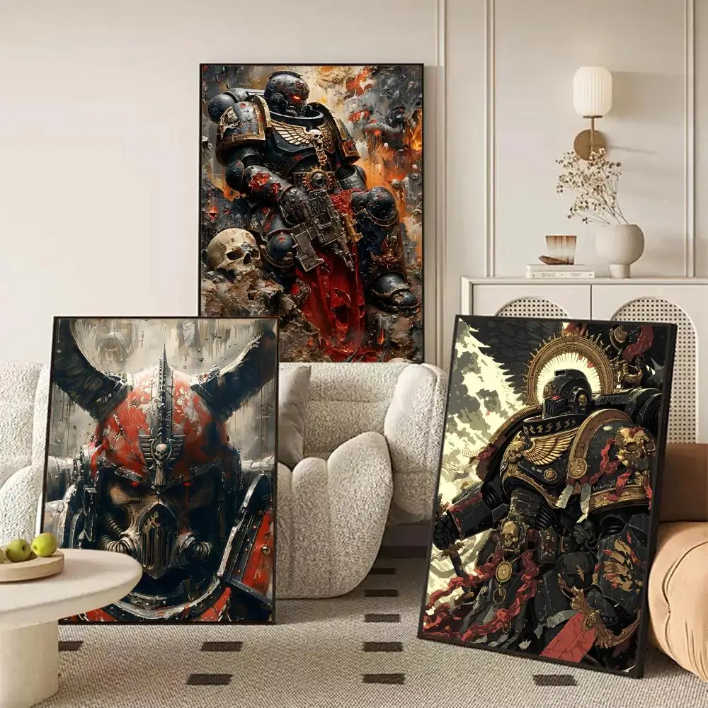 ملصق W-Warhammer Game 40K ملصق مثالي ذاتي اللصق مصمم لمساحات مكتب الطعام المنزلية