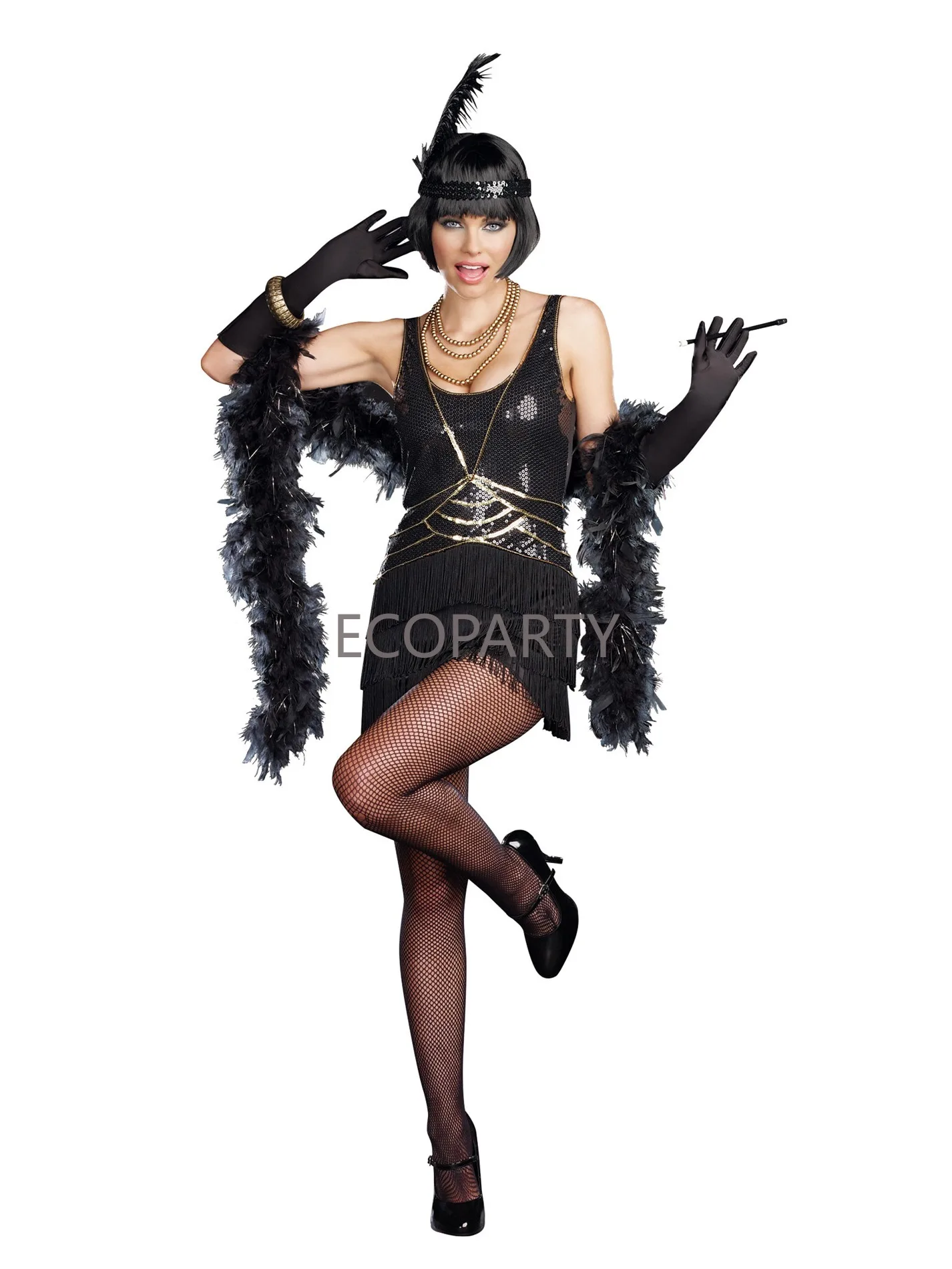 30Flapper Deluxe Sequin 1920s Gangster Gatsby Charleston Adult Womens Costume Disfraz Steampunk Mujer Cossplay Sexy Ecoaprty