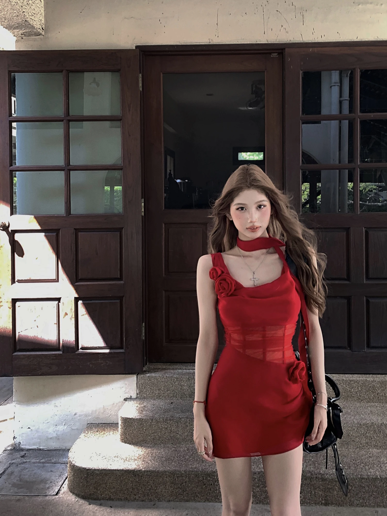 

Летняя модная женская юбка Tongiiuu Rose Liqueur Design: облегающая, А-силуэт, без бретелек, из полиэстера