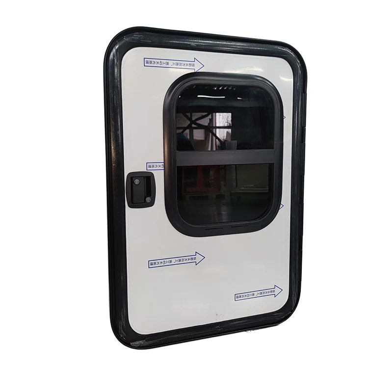 

Hot Sale Teardrop Trailer RV Door New Condition With Aluminum Alloy Black Door Frame And White Panel Motorhome Door