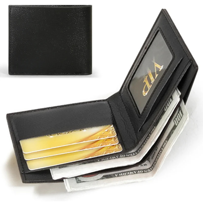 Men PU Wallets Purses Slim Money Credit ID Cards Holder Bag Clemence Picture Coin Purse Inserts Business Foldable Cowhide Wallet