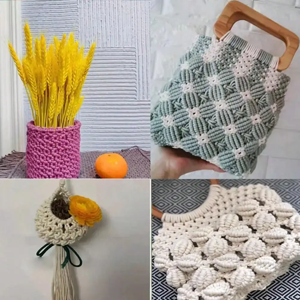 Makramee-Kordel, Seil, Schnur, natürliche Baumwolle, gedrehter Makramee-Garn, geflochten, für Handarbeiten, DIY, Heimtextilien, Dekoration – Detail 6