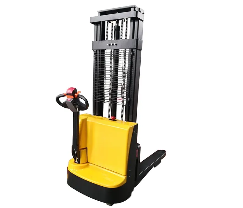 More Convenient and Timesaving Operation Faster Handling Efficiency Walkie Style Full Electric Pallet Stacker