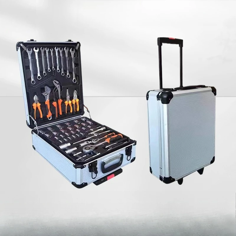 

186-piece set of auto repair tools 187 set of trolley case combination repair sleeve wrench multi-functional combination sleeve