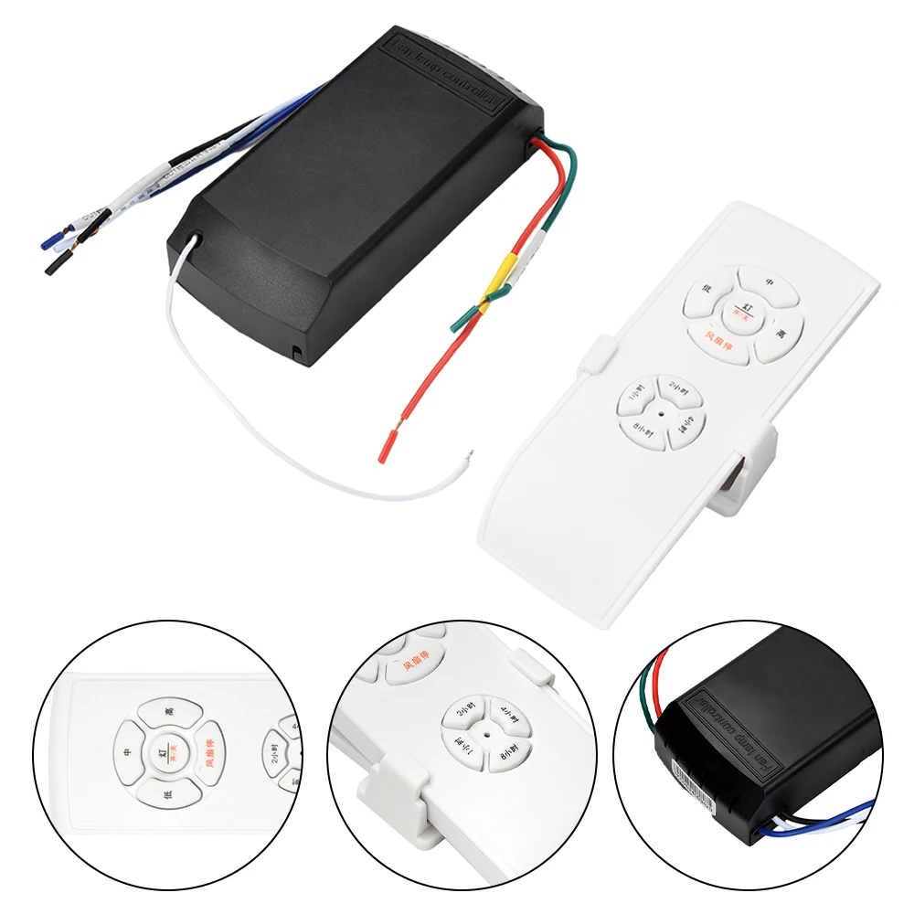Mini Ceiling Fan Lamp Remote Control Kit AC 220-240V Timing Control Switch Adjusted Wind Speed Transmitter Receiver