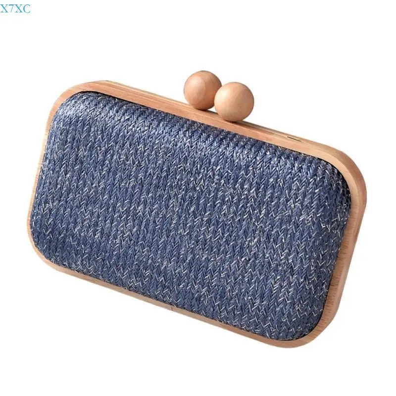 

X7XC Straw Clutch Purse for Women Envelope Bag Straw Crossbody Shoulder Bag Handbag Summer Beach Bag Woven Clutch Handbags