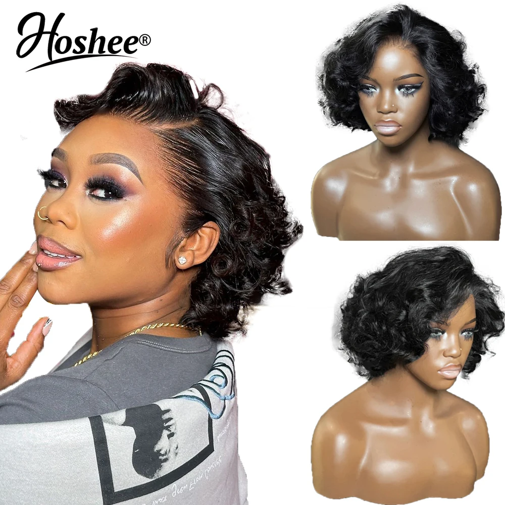 

Short Bob 4x4 Lace Closure Wig 13x4 Lace Front Wig Pre Plucked Loose Deep Wave Lace Frontal Human Hair Wigs For Women 180% Remy