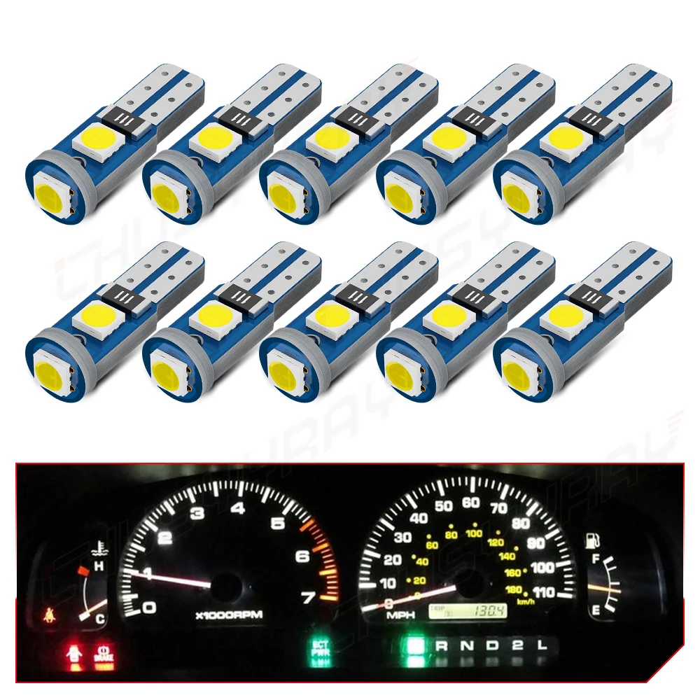 CHUSYYRAY 2Pcs T5 Led Bulb W3W W1.2W Led Canbus Car Interior Lights Dashboard Warming Indicator Wedge Auto Instrument Lamp 12V