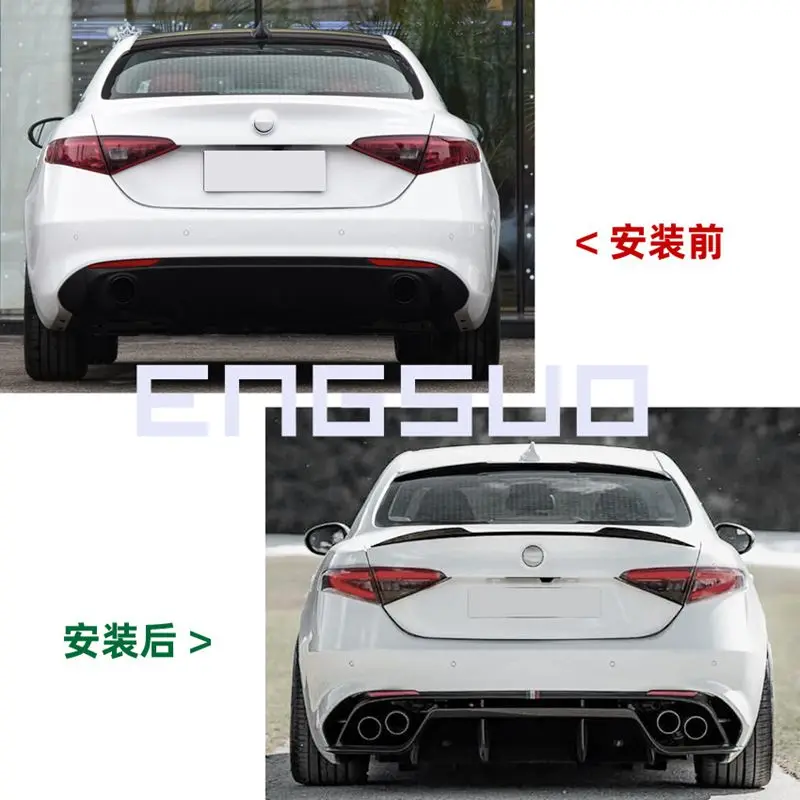 For Alfa Romeo Juliet Giulia 2015+Tail Wing Fixed Wing Rear Iuggage Compartment Iid Spoiler Exterior Modification ABS Plastic