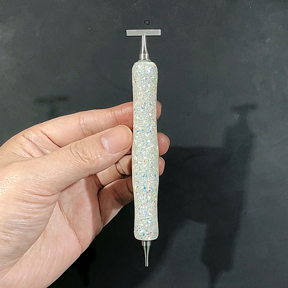HOMFUN Shiny Diamond Painting Pen，Color Embroidery Threaded Dot Drill Tool，Metal Screw Thread Tips Accessories view 5