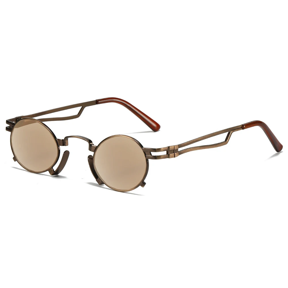 Kleine Rahmen Getönte Lesebrille Männer Vintage Punk Sonnenbrille Mode Runde Frauen Presbyopie Leser Outdoor Schatten Sonnenbrille – Detail 9