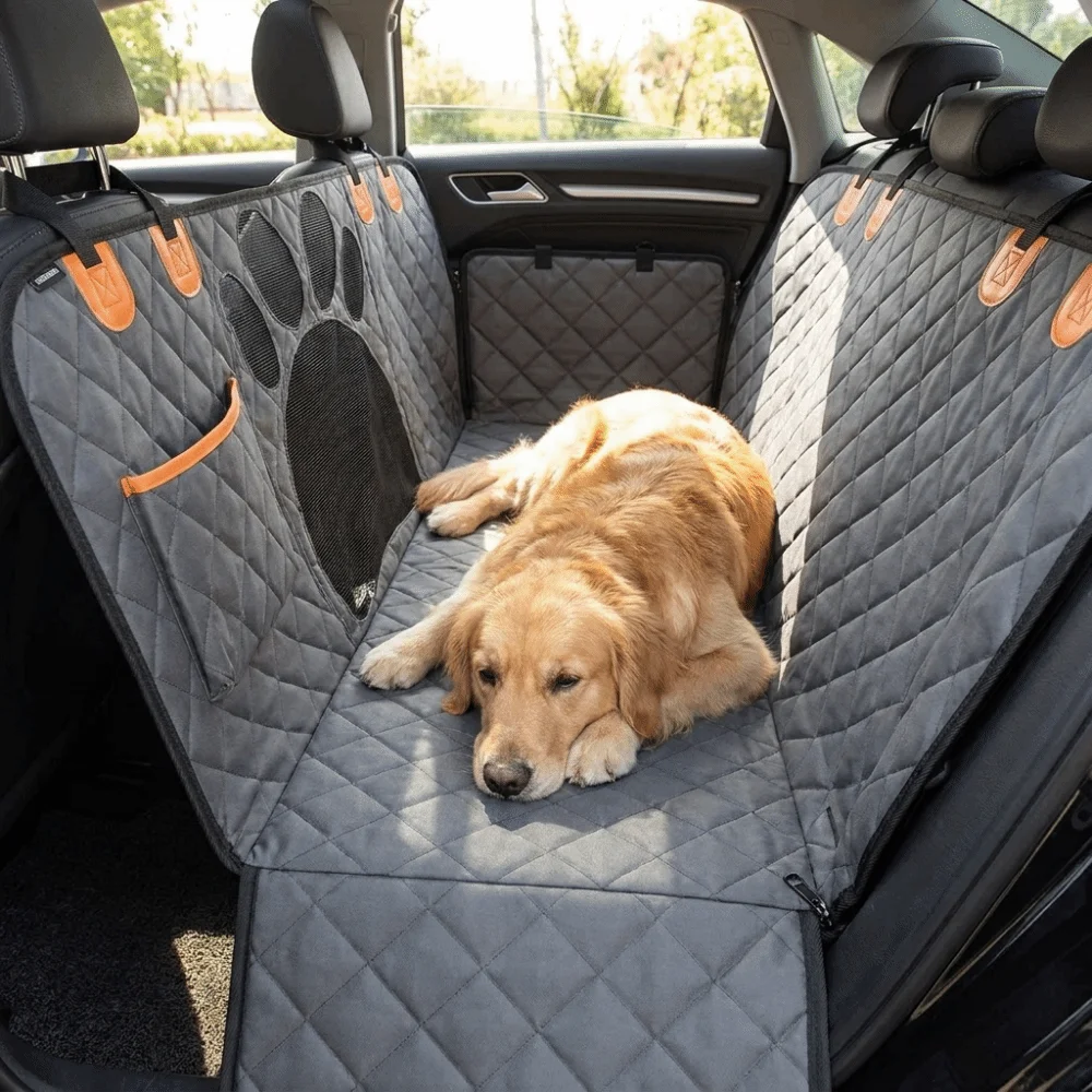 Practical Waterproof Car Pet Mat Visual Mesh Window Non-slip Pet Car Seat Cover Wear-Resistant Dog Seat Cover Back Seat