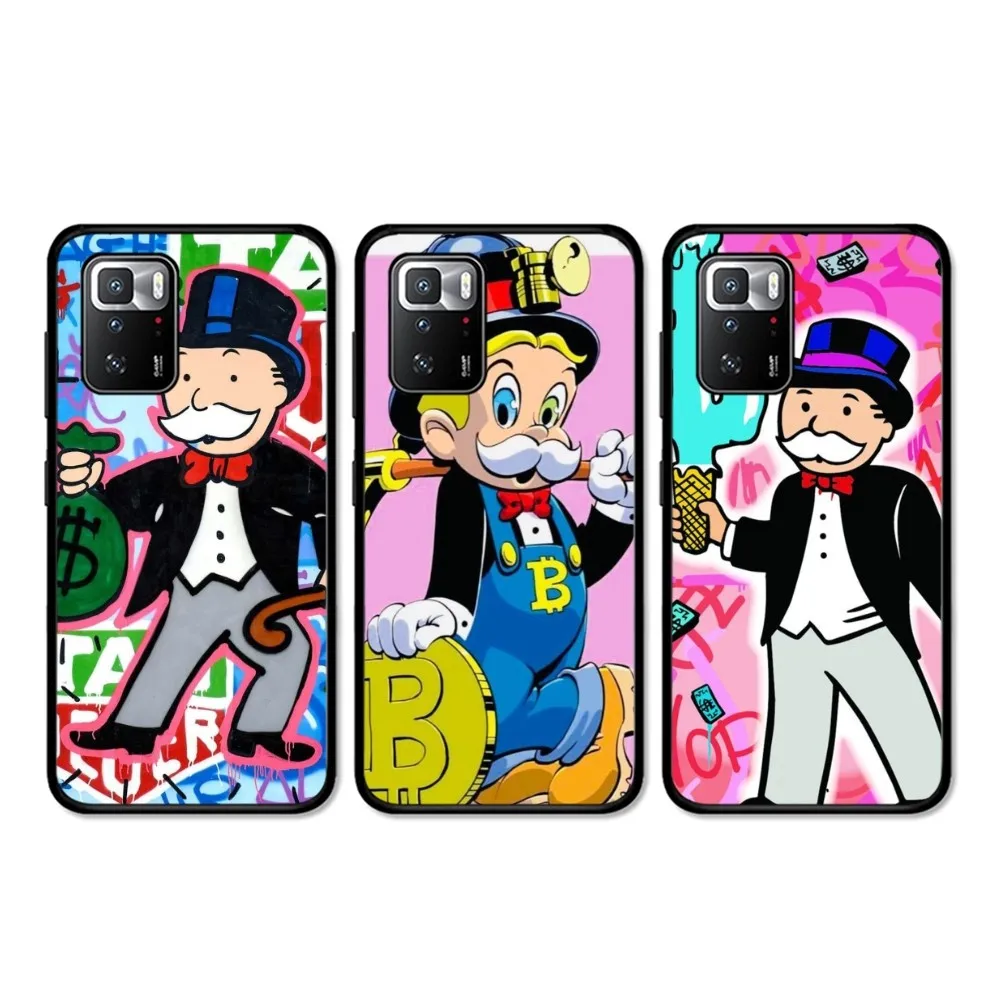 Trend Cartoon Dollar Alec Monopoly Phone Case For Redmi 5 6 7 8 9 10 Plus Pro 6 7 8 9 A GO K20 K30 K40 Pro Plus F3 Fundas