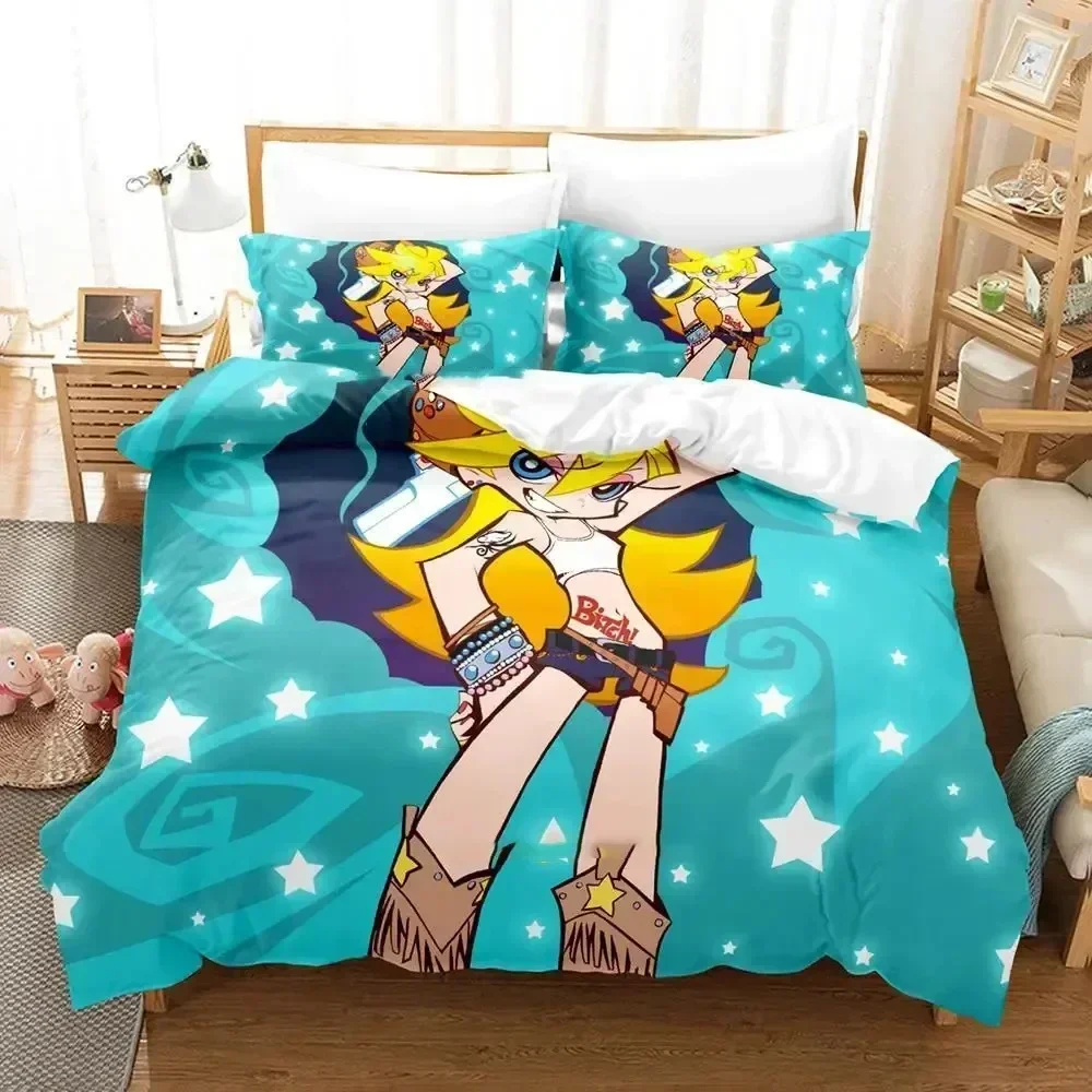 

Anime Panty Stocking Garterbelt Bedding Set Duvet Cover Sheet Printed Bed Set Pillowcase Full Queen King Size Comforter Bedroom