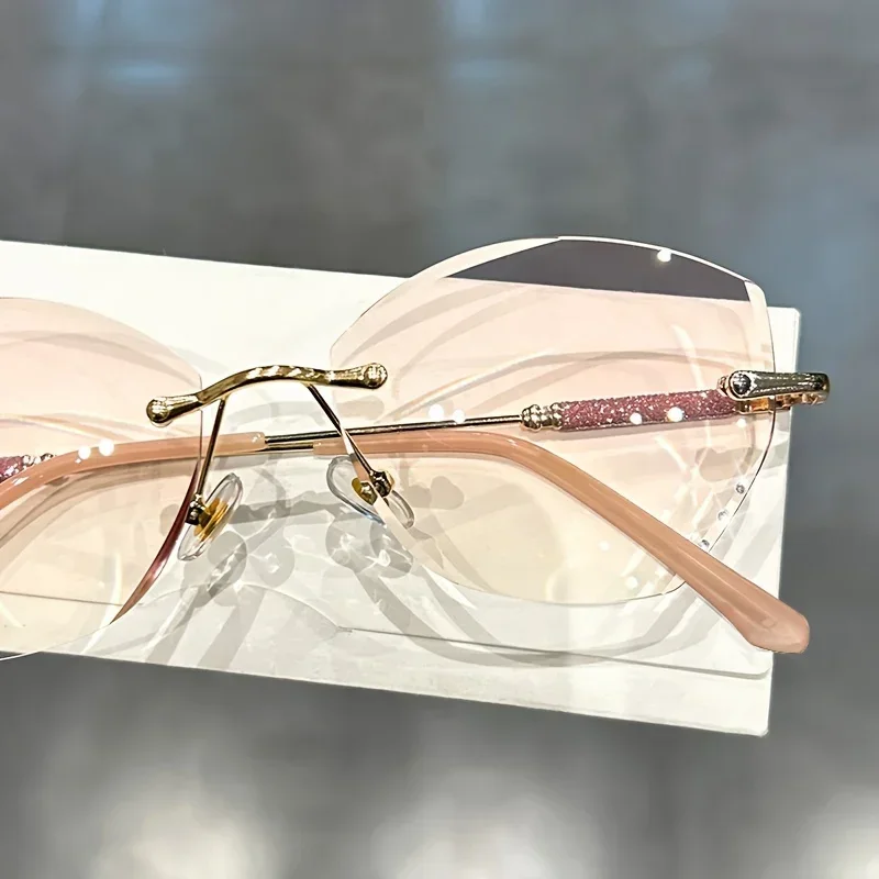 فراشة الوردي التدرج طويل النظر نظارات القط العين فرملس الماس نظارات القراءة بريق حجر الراين القراء للنساء