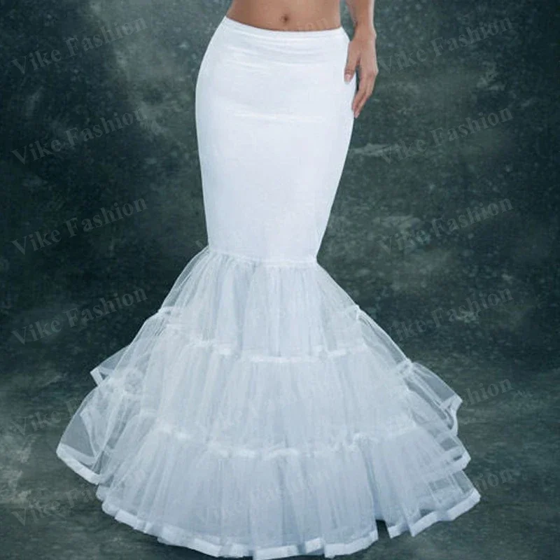 Black Mermaid Petticoat Wedding Dresses White Hoops Petticoat Crinoline Slip  Underskirt Girl Crinoline Bridal Accessories image 2