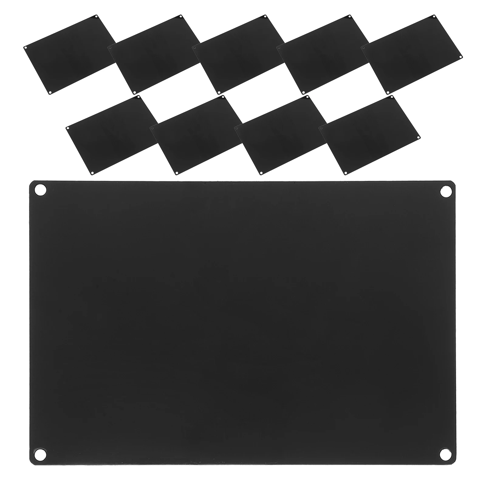 

10pcs 5.89 X 3.93 inch Black Aluminum Alloy Engraving Blank Etching Sheets with Holes Rectangular Metal Nameplate for Stamping