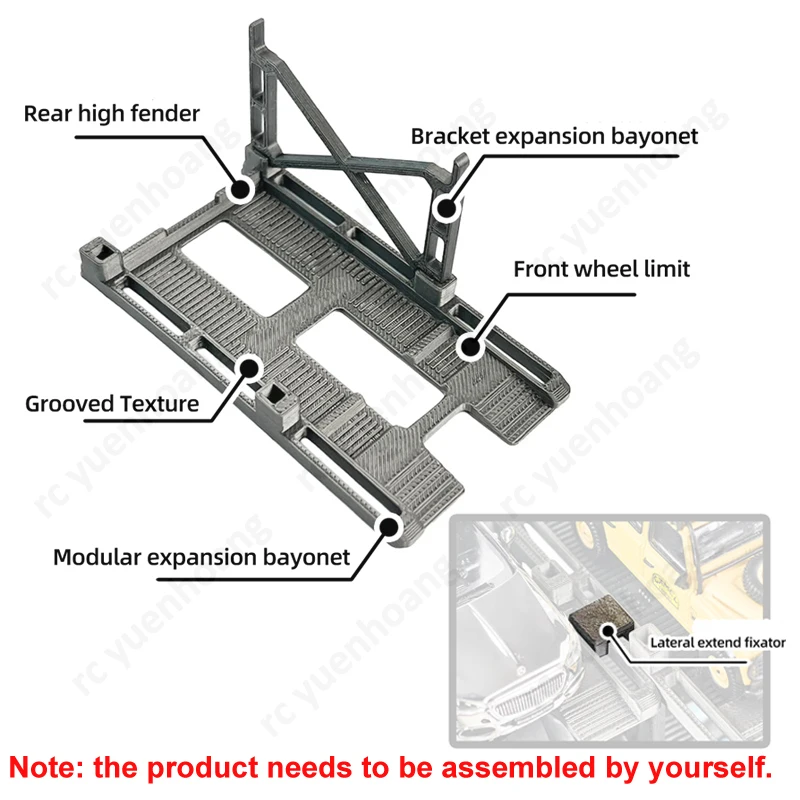 Telaio per veicolo assemblato in scala 1/64 Scaffale di parcheggio tridimensionale Scatola di visualizzazione magnetica trasparente Parti modificate per modello di auto
