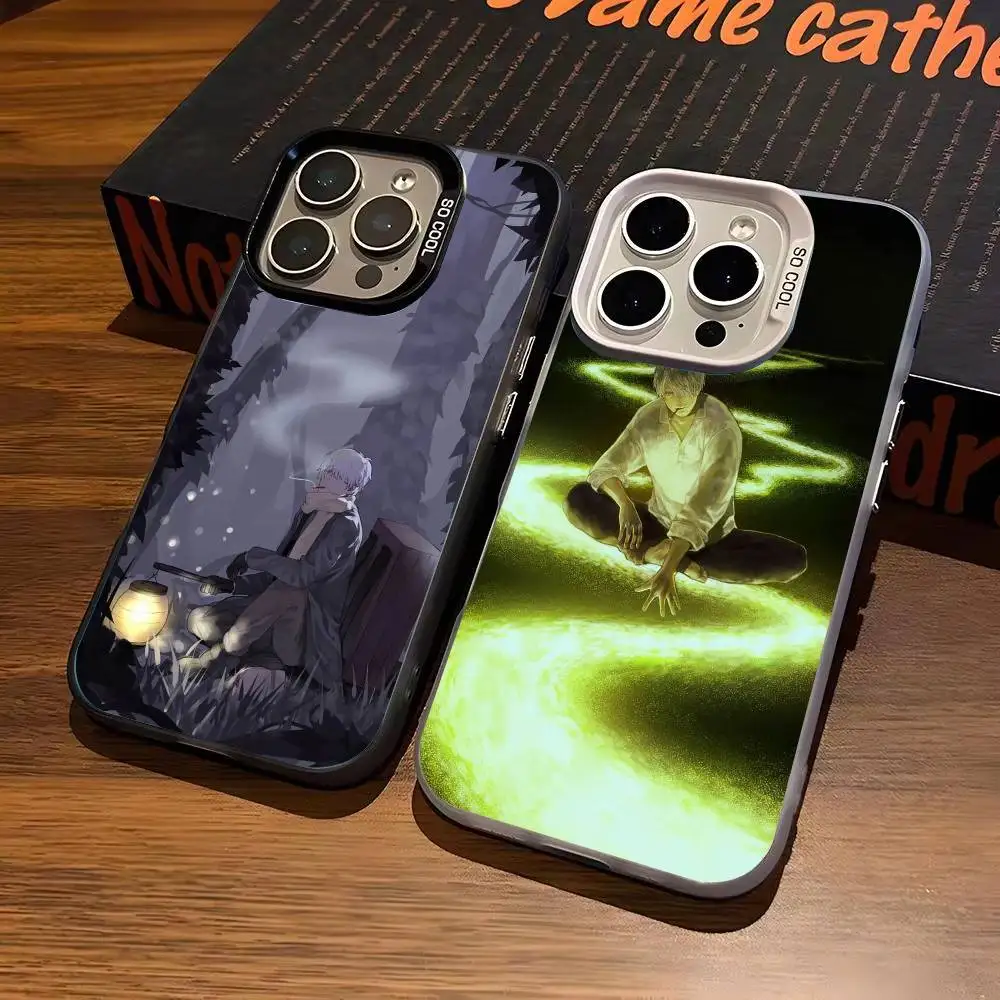 Fantasy anime M-Mushishi Ginko   Colored Silver Phone Case For iPhone 11 12 13 14 15 16 17 Plus Pro Max XS