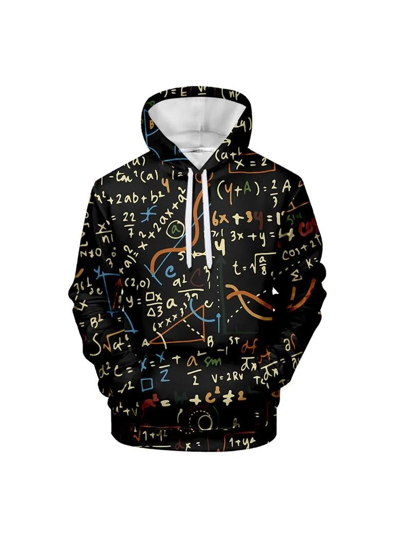 Nauka formuła wzór matematyczny bluza z kapturem dla mężczyzn śmieszne 3D drukowane długie rękawy jesień luźne pulowerowe topy bluzy luźne bluzy — zdjęcie 2