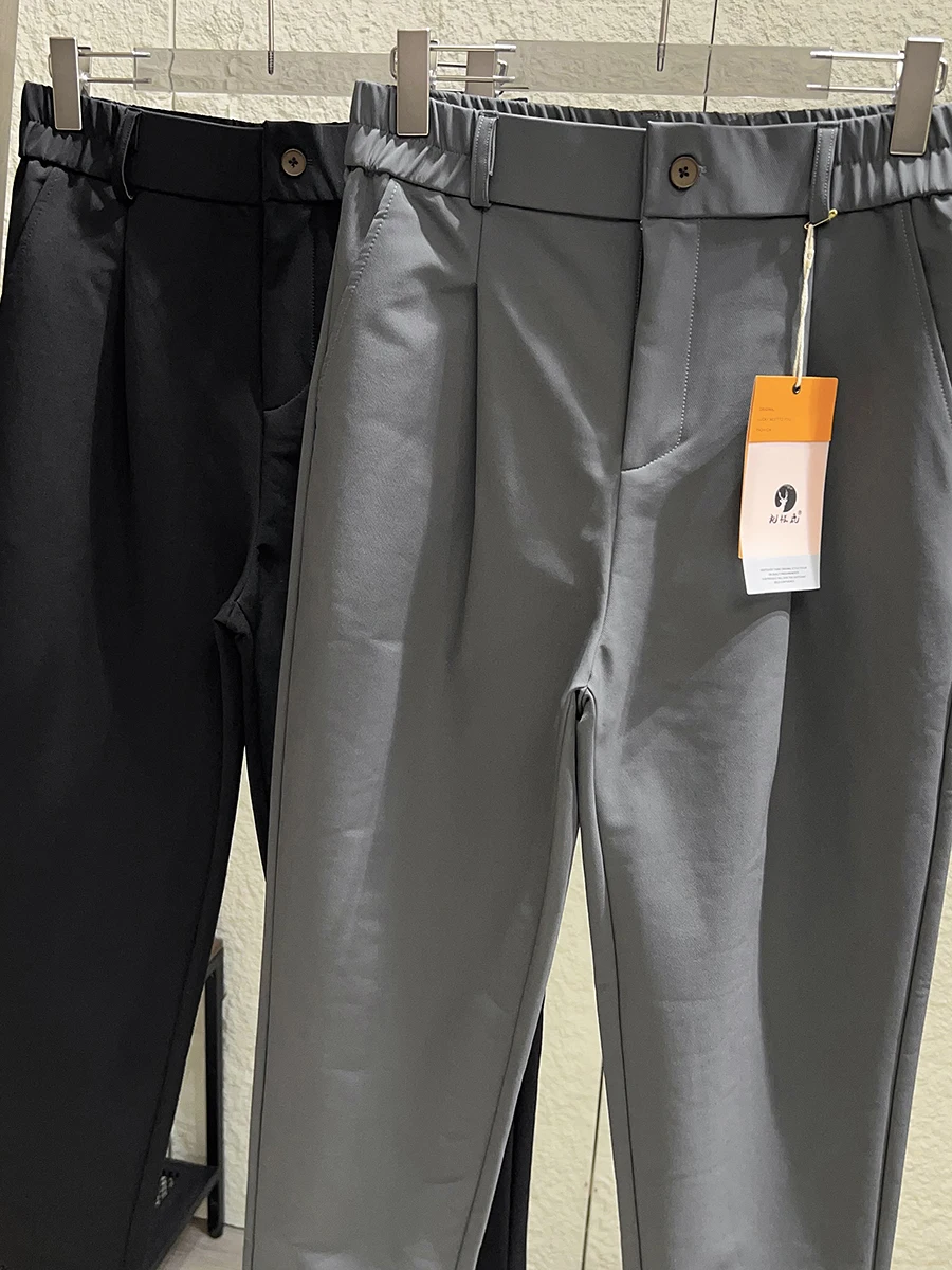 Japanese  Style Heavyweight Twill Fabric Men's Autumn Casual Loose Straight Leg Pants Comfortable Skin-friendly