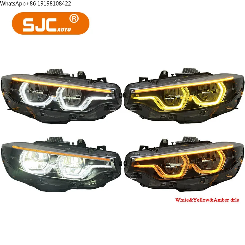 

SJC Auto V2 IKON Style Three Colors Drl Head Lights for BMW F32 F80 F82 F8X M3 M4 Headlight White Yellow Amber Switchable Drls