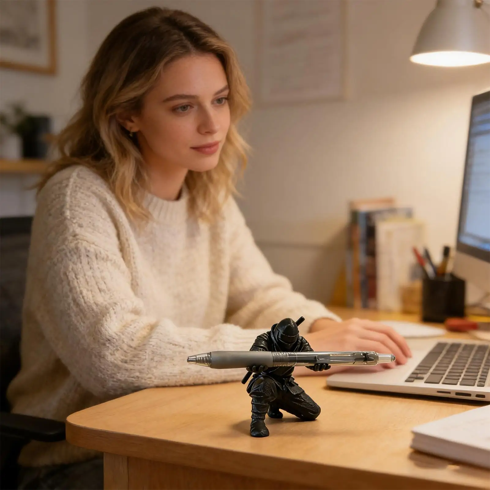 3D Printed Cool Ninja Pen Holder Fashionable Creative Desktop Decoration Can Hold Ballpoint Pens Fountain Pens Etc Pen Organizer
