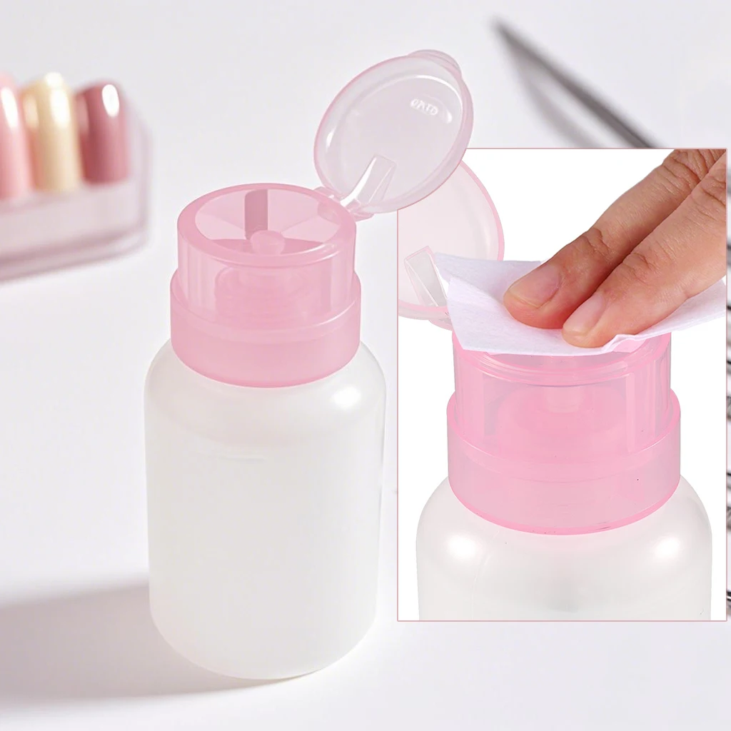 60/150/220ml Empty Press Pump Dispenser Plastic Lockable Leak-Proof Nail Art Supplies Pressed Bottle Makeup Tools Liquid Storage