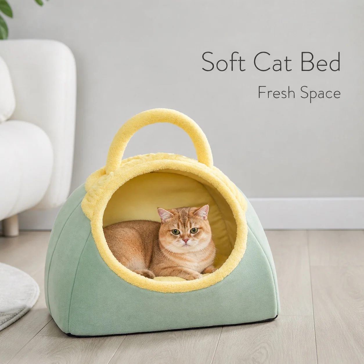 2026 New Version Winter Warm Semi-enclosed Cat Bed, New-style Thickened Winter Cat Nest for a Sense of Security, Winter Dog Bed