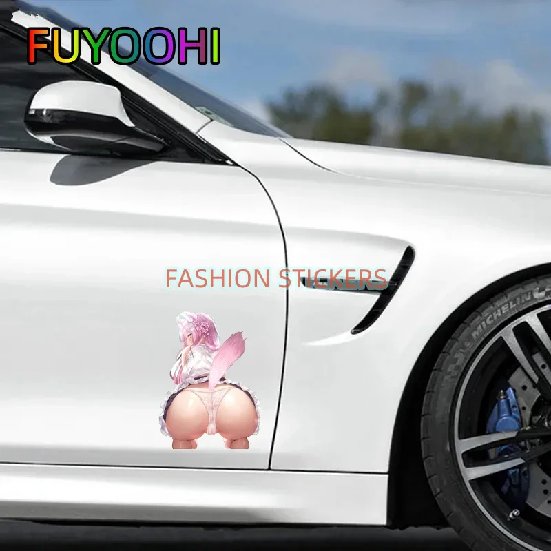 ملصقات لعب FUYOOHI على شكل حيوان الأذن فتاة كبيرة الحمار ملصق مقاوم للخدش على الجدران لوح التزلج ملصق سباق الملحقات