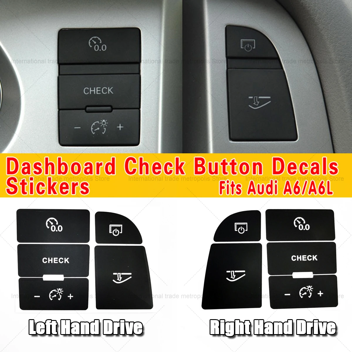 Suitable for Audi A6/A6L 05-11 central control glove box button repair sticker Dashboard Check