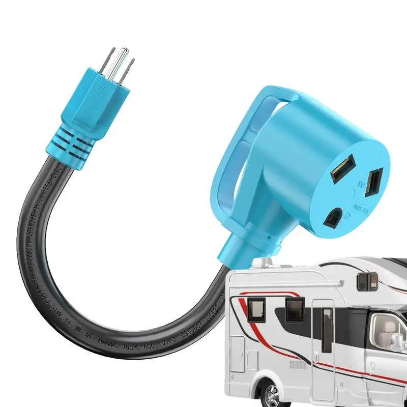 Power Adapter For RV Power Adapter Cord With Grip Handle NEMA 5-15P To TT-30R Generator Plug Cruise Ship Power Cord 30 Amp To 11