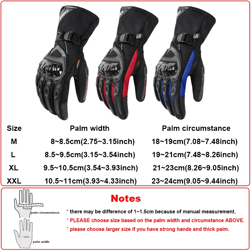 Winter Motorcycle Gloves Waterproof Warm Gants Moto Hiver Guantes Moto Impermeable Invierno Touch Screen Operation Thermal Glove