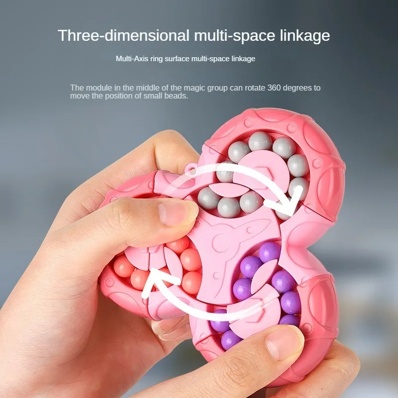 Six-sided Rotation Finger Magic Beans Intelligence Gyro Antistress Fingertip Cube Adult Decompression Toys Kids Educational Gift