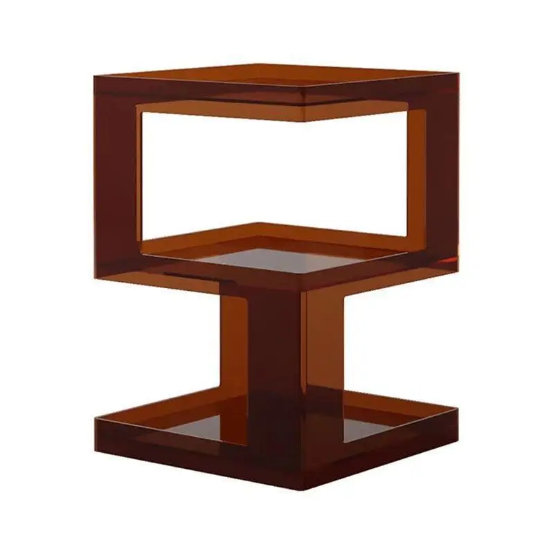 Light luxury edge table, acrylic home balcony corner table, living room wabi sandy wind mobile small coffee table