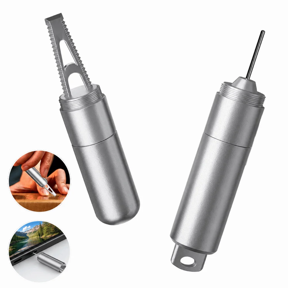 Compact 2 in 1 SIM Card Remover Reset Access Tape Cutting SIM Eject Tool Portable Blunt Tip SIM Eject Pin Device Reset