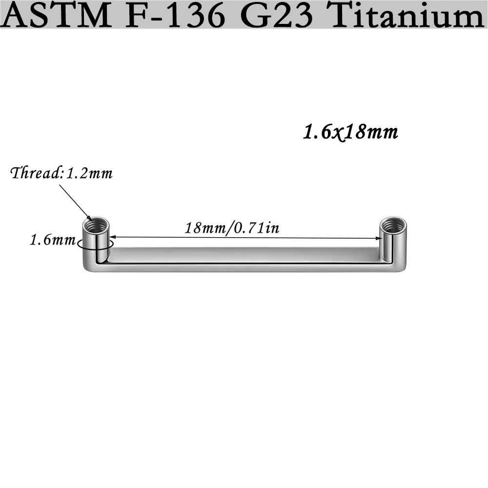 G23 Titanium Surface Piercing Double Threaded Dermal Anchor
