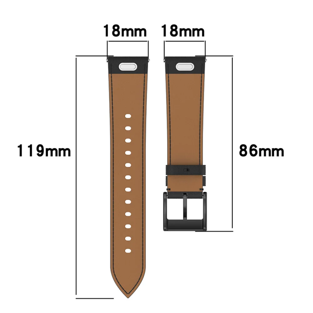 1pc Embossed Leather Strap Metal Pin Buckle 18mm/20mm Universal Wrist Band for Garmin/ COROS/ MI/ HUAWEI/ AMAZFIT Accessories
