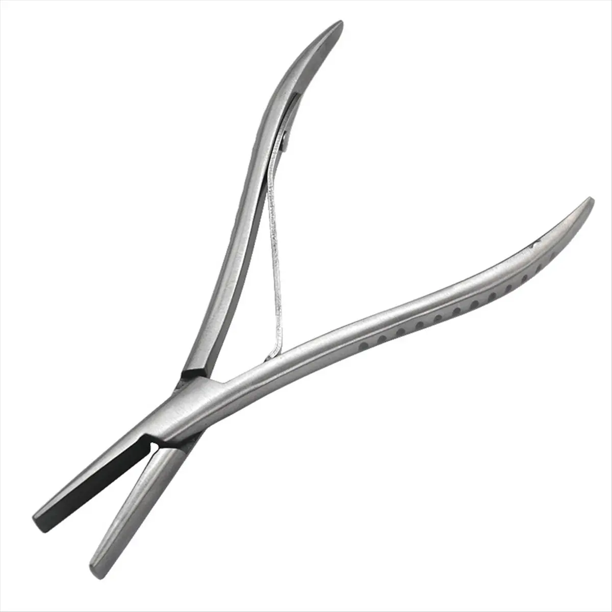 [NEW] 7 Inch Flat Teeth Silver Stainless Steel Clamp Hair Extension Plier with Smooth Grooves Keratin Hair Extensions Tools