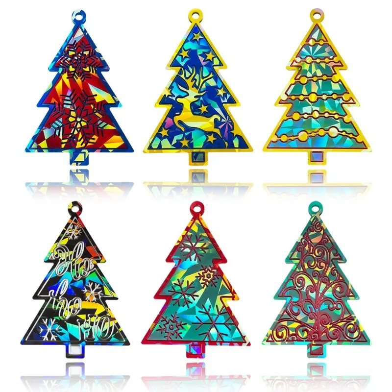 Ciondolo albero di natale olografico stampi in Silicone fai da te fatti a mano decorazione natalizia ornamento torta cottura stampo in resina artigianato