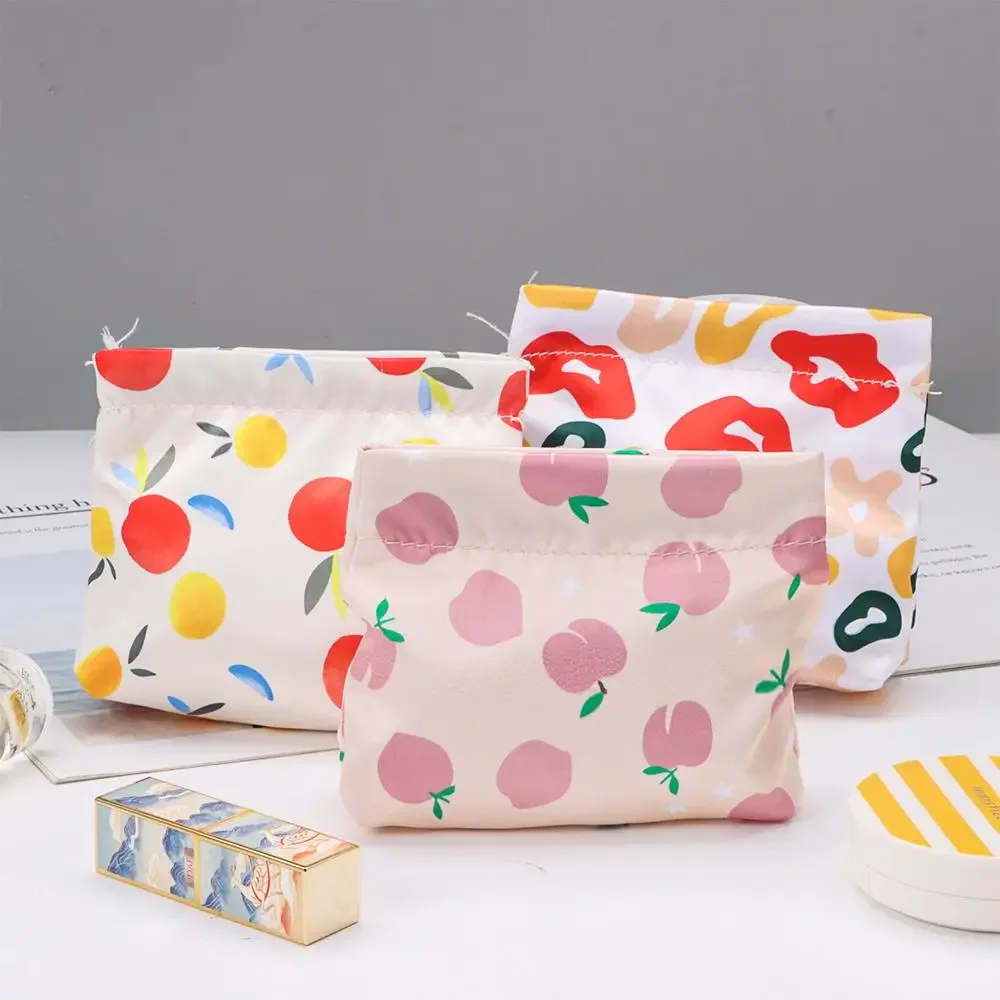 New Portable Makeup Storage Bag Compact Cotton Lipstick Bags Automatic Closure Coin Money Bag Travel