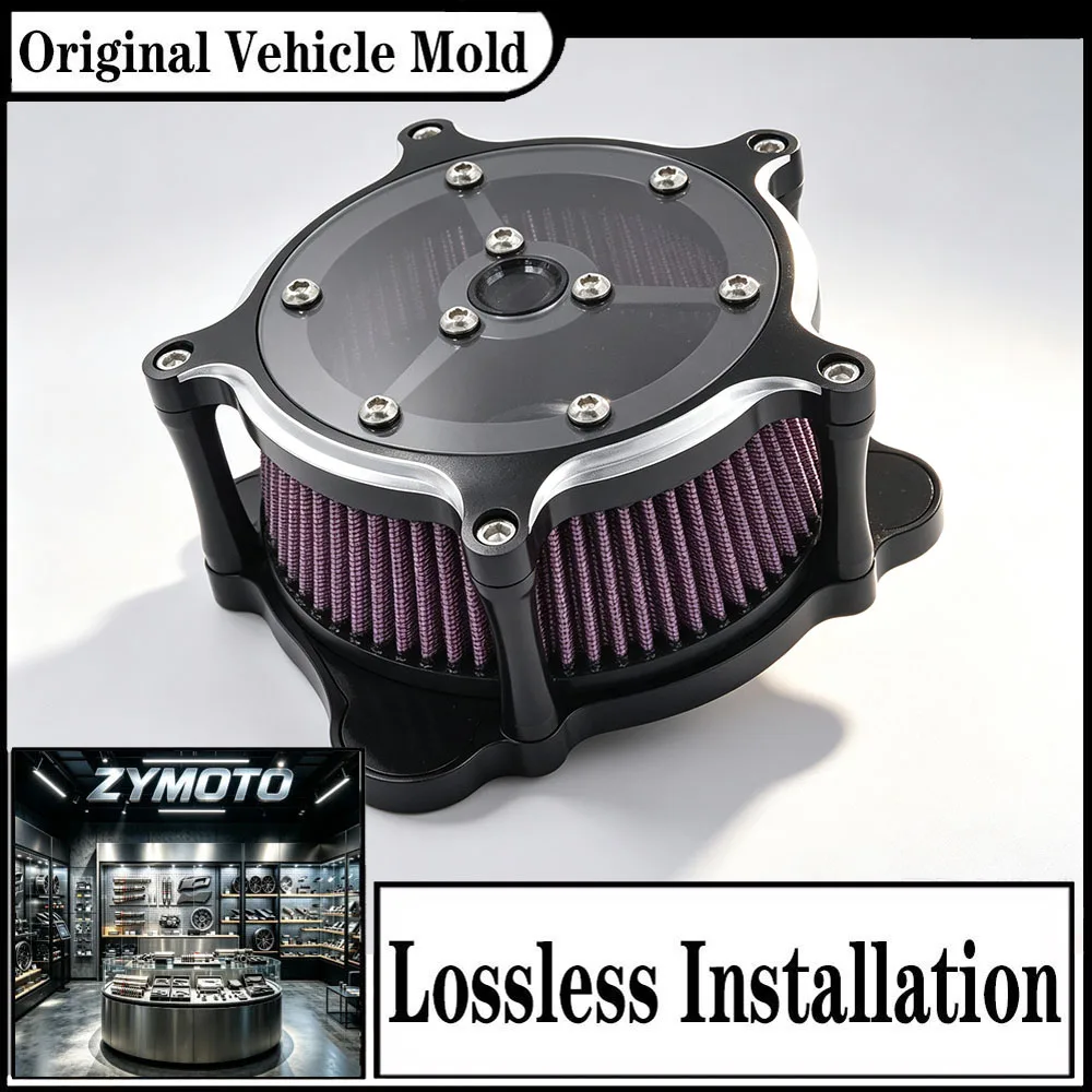For Harley Touring Street Glide Road Glide Softail Dyna 2008-2016 Slide Type Air Cleaner Intake Filter Kit Black Aluminum
