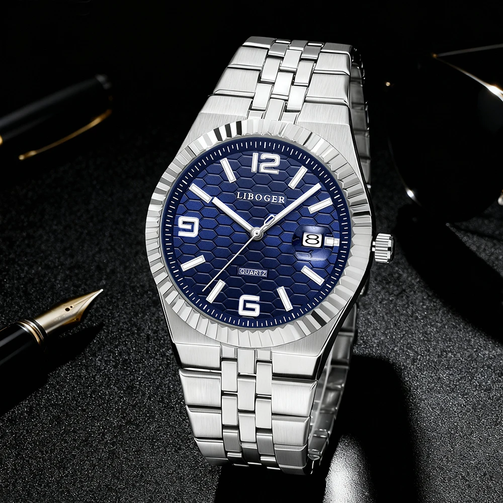 Men's Stylish Fashion Round Quartz Watch Wristwatch Set - Ideal for Daily Wear, Parties, Valentine's Day, Easter, Christmas, New