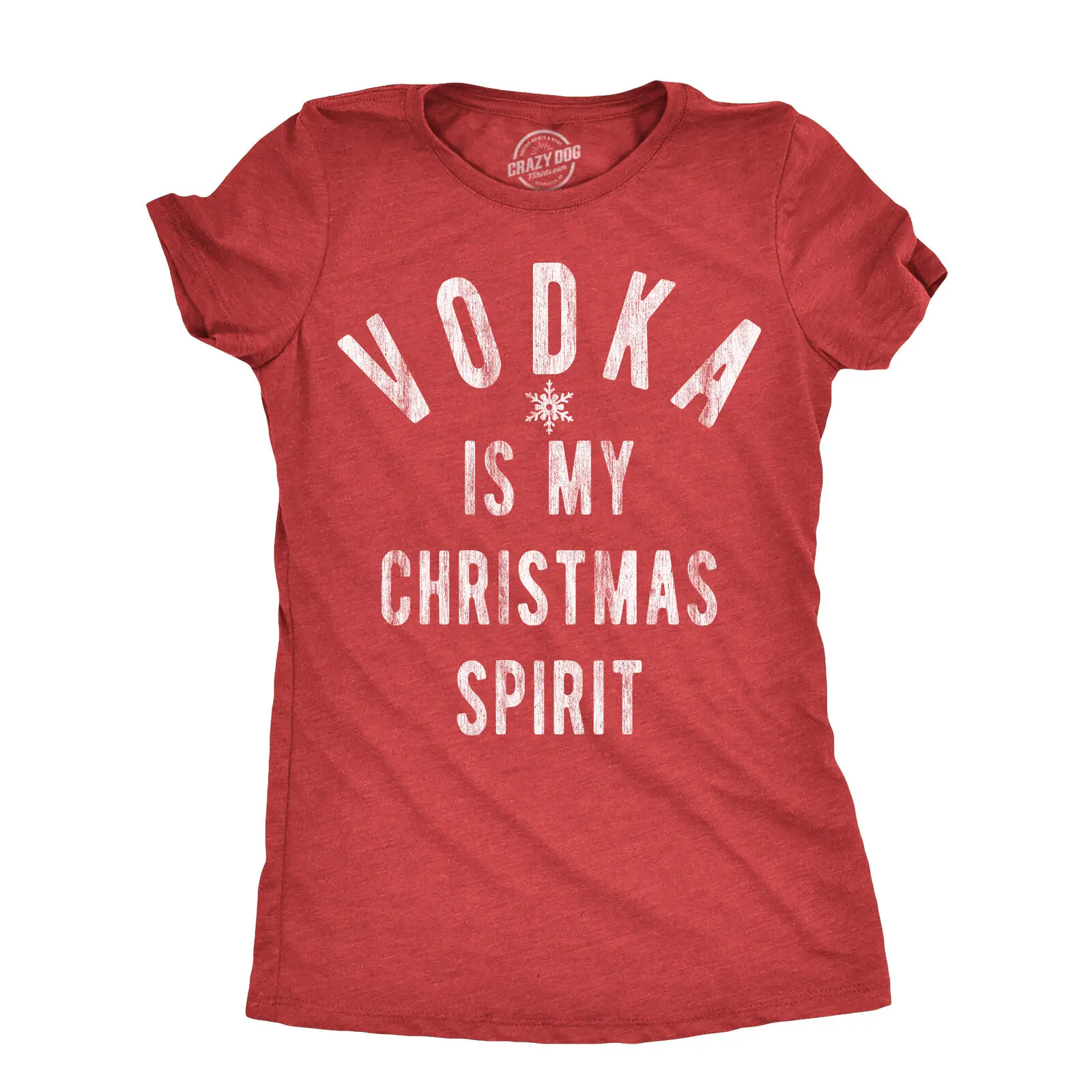 

Womens Vodka Is My Christmas Spirit T Shirt Funny Xmas Holiday Booze Drinking