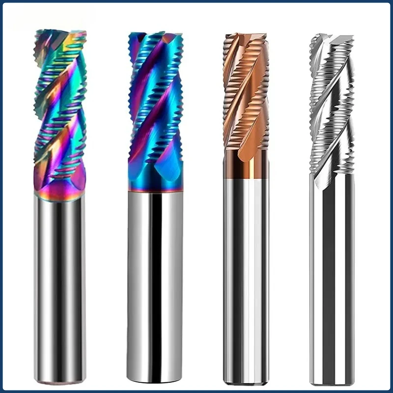 

Roughing End Mill Solid Carbide CNC Cutting Tool 3 4 Flutes for Aluminum Hard Steel Wood Mill 4mm 6mm 8mm 10mm-20mm