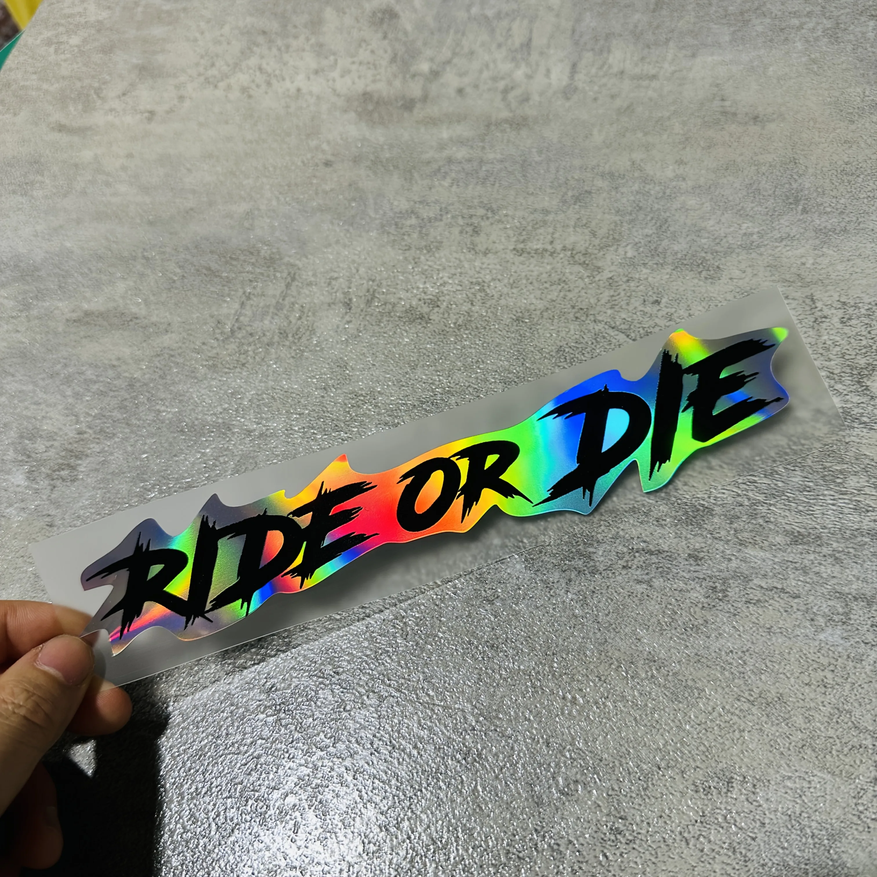 1 Stück SC MOTO GN Ride or Die Motorradhelmaufkleber – wasserfester Vinyl-Aufkleber mit rotem und weißem Schriftzug