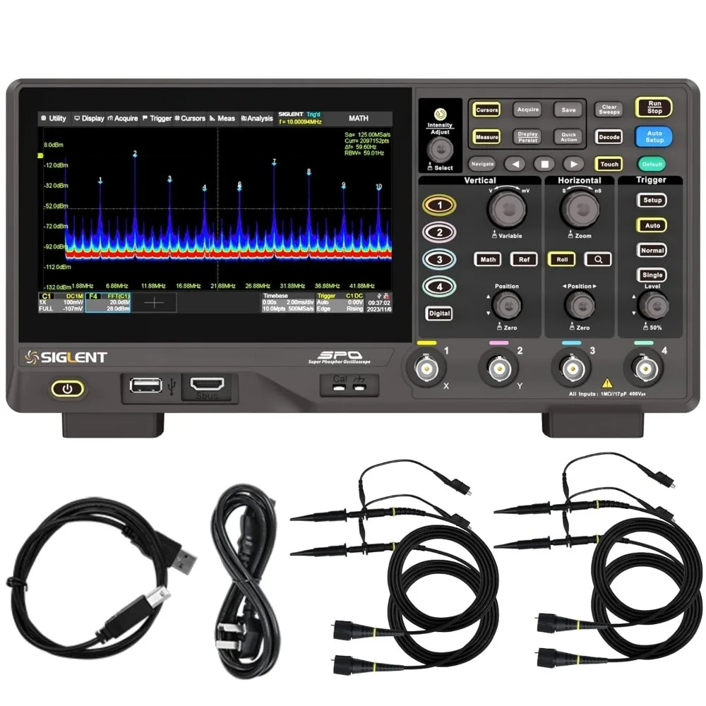 Osciloscopio de Señal Mixta de 100MHz para Muebles, Osciloscopio Digital de Alta Definición de 12 bits SDS814X HD